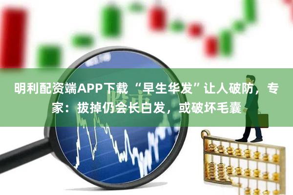 明利配资端APP下载 “早生华发”让人破防，专家：拔掉仍会长白发，或破坏毛囊