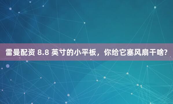 雷曼配资 8.8 英寸的小平板，你给它塞风扇干啥?